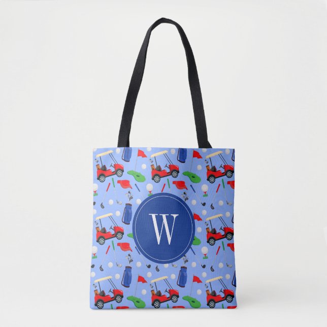 Red Blue & Green Golf Monogram (Vorderseite)