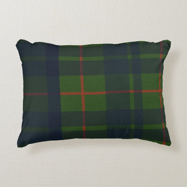 Red Blue Green Tartan Kariert schottisch Kariert Dekokissen (Vorderseite)
