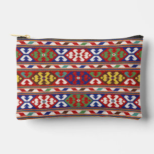 Red Blue Green Yellow White Oriental Kilim Rug Zubehörtasche