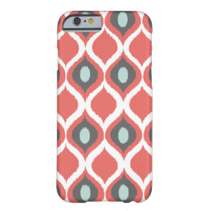 Red Blue Grey Geometric Ikat Tribal Print Pattern Barely There iPhone 6 Hülle