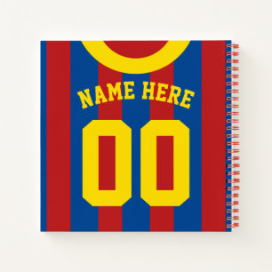 Red & Blue Jersey Template Notebook Soccer Rugby Notizbuch
