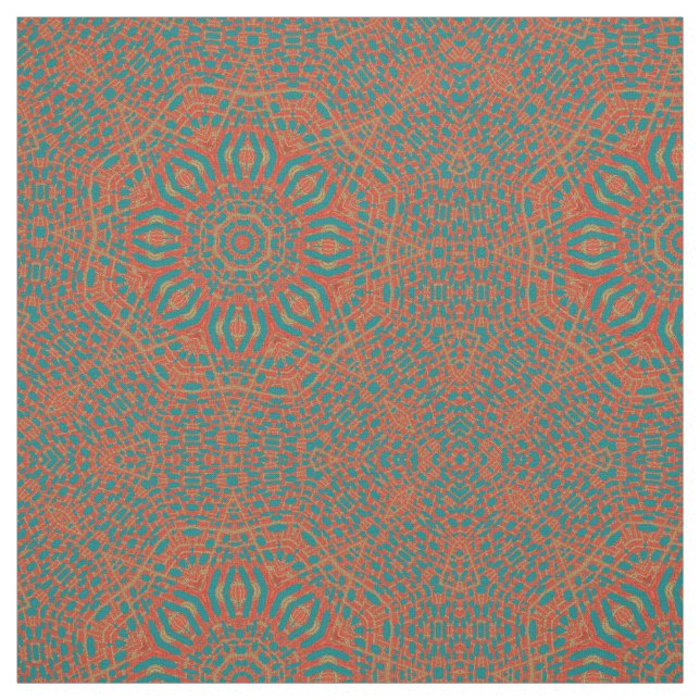 Red Blue Kaleidoscope Geometric Print Pattern Fabr Stoff (Muster)