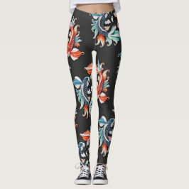 Red & Blue Koi Prosperity Yang Leggings