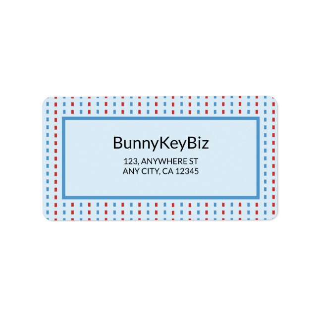 Red Blue Line Dots Company Address Label Adressaufkleber (Vorne)