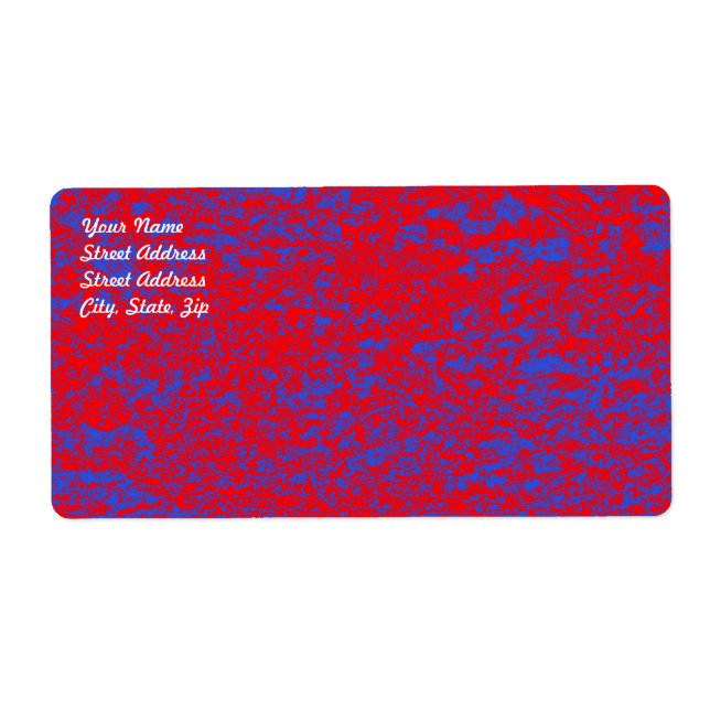 Red & Blue Marmor Shipping Label (Vorne)