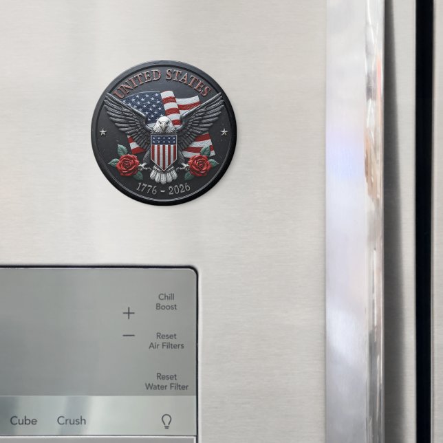 Red & Blue Metallic Texture USA Semiquincentennial Magnet (In Situ (Kühlschrank))