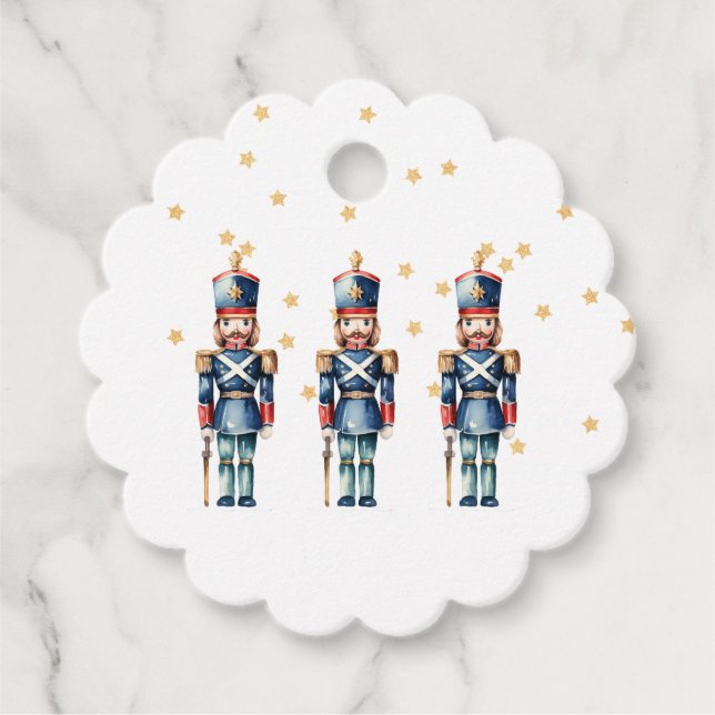 Red & Blue Nutcracker Weihnachten | Urlaub Geschenkanhänger (Vorderseite)