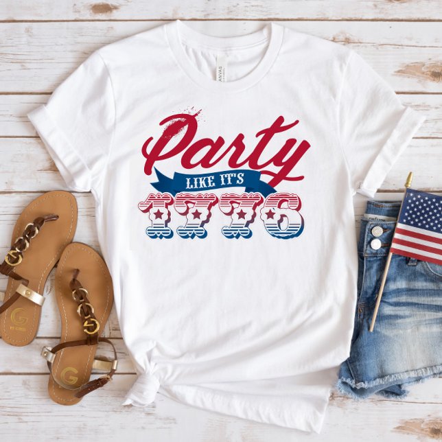 Red Blue Party Like It's 1776 4. Juli T - Shirt (Von Creator hochgeladen)