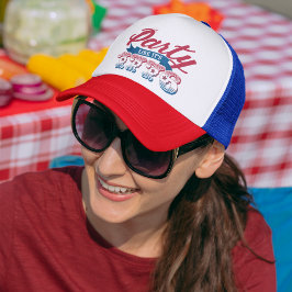 Red Blue Party Like It's 1776 4. Juli Truckerkappe
