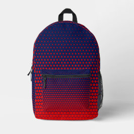 Red Blue Pattern Design Bedruckter Rucksack