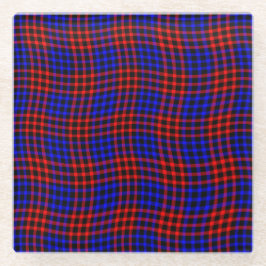 Red Blue Plaid Checker Seamless Pattern Glasuntersetzer