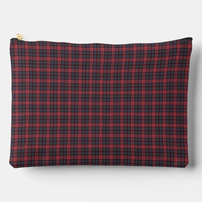 Red Blue Plaid Tartan Pattern Zubehörtasche (Vorderseite)