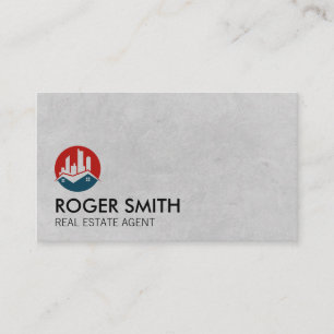 Red Blue Real Anwesen Zuhause-Logo Visitenkarte