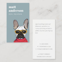 Red Blue Retro Blue Bulldog Dog Trainer