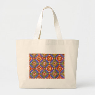 Red Blue Rustic farbenfroher Kreis Ägypten Kunstmu Jumbo Stoffbeutel
