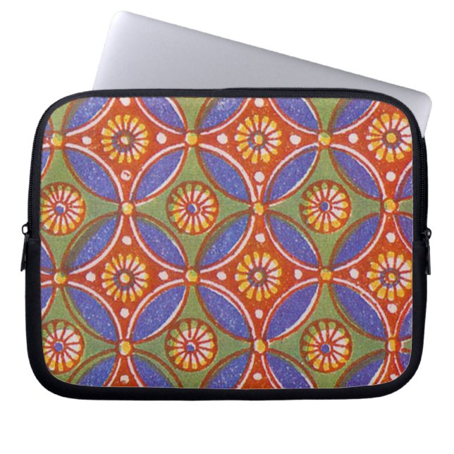 Red Blue Rustic farbenfroher Kreis Ägypten Kunstmu Laptopschutzhülle (Vorderseite)