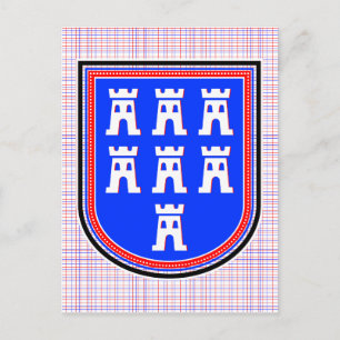 Red Blue Saxon Sign Postkarte