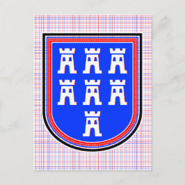 Red Blue Saxon Sign Postkarte