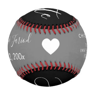 Red Blue Script Heart Speichern Sie die Daten Baseball