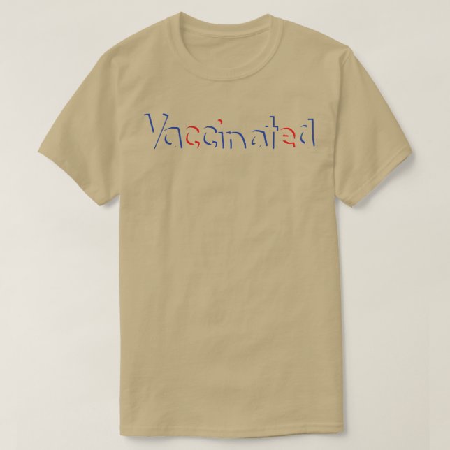 Red Blue Shadow Impfte Typografie T-Shirt (Design vorne)