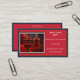 Red Blue Smoke Cigar Shop Business Card Visitenkarte