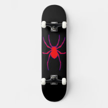 Red Blue Spider Skateboard Design