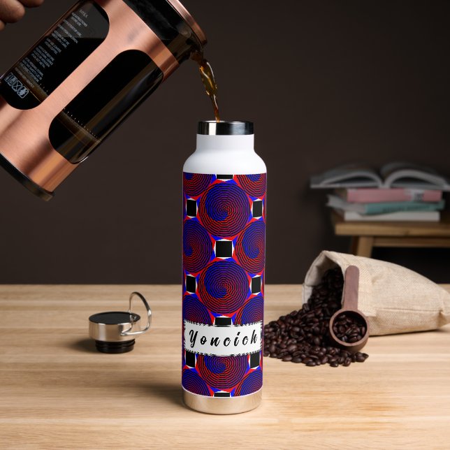 Red & Blue Spiral von Kenneth Yoncich Trinkflasche (Kaffee)