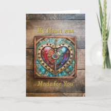 Red & Blue Stached Glass Heart Steampunk Serie