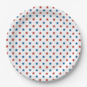 Red Blue Stars 4. Juli Plate Pappteller