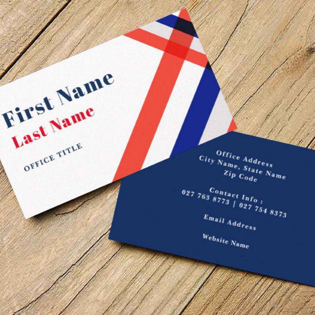 Red Blue Stripes Politische Kampagne Business Card Visitenkarte (Von Creator hochgeladen)