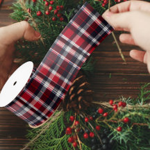 Red Blue Tartan Kariertes Gemustertes Weihnachtsfe