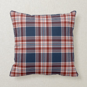 Red Blue Tartan Kariertes Muster Rustikal  Kissen