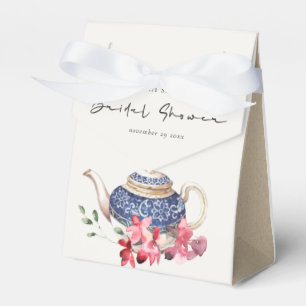 Red Blue Teapot Floral Brautparty Tee Party Geschenkschachtel