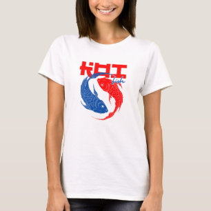 Red Blue und White Koi T-Shirt