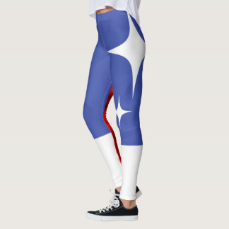 Red Blue und White Star Leggings