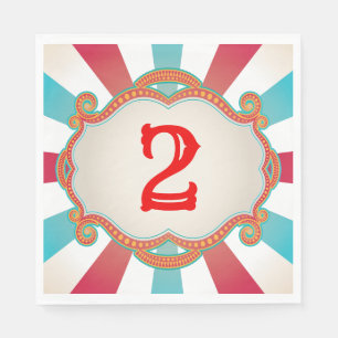 Red Blue Vintag Circus Geburtstag Serviette