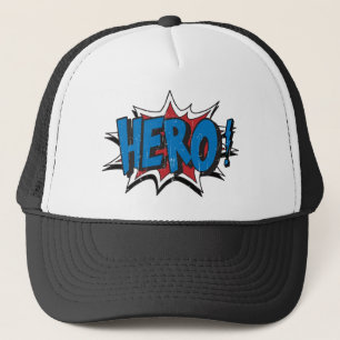 Red & Blue Vintag Hero Graphic Super Heroes Cli Truckerkappe