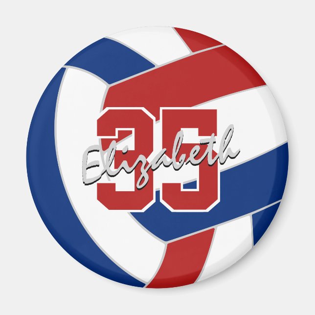 Red Blue Volleyball Team Party Geschenke unter 10 Magnet (Vorne)