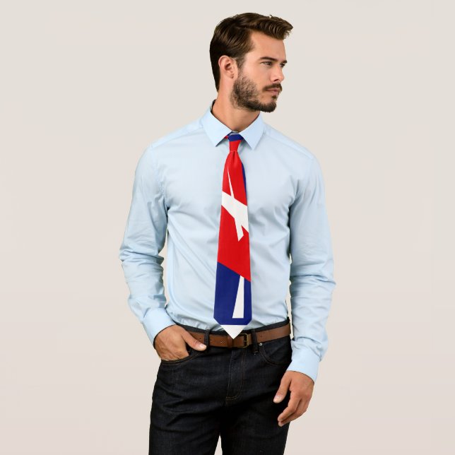 Red Blue White Abstrakt Art Krawatte (Beispiel)