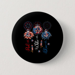 Red Blue White Drei Niedliche Ziegen am 4. Juli Button
