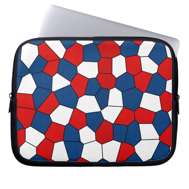 Red Blue White Pattern Laptopschutzhülle (Vorderseite)