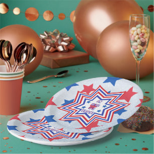 Red, Blue, White Star American Slogan Pappteller