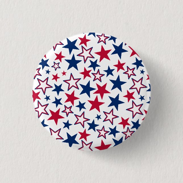 Red Blue White Stars Patriotic American Flag Clubs Button (Vorderseite)
