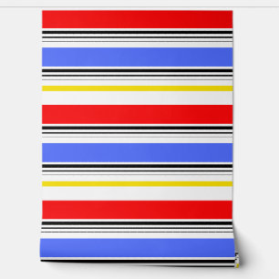 Red Blue White Stripes Design Tapete