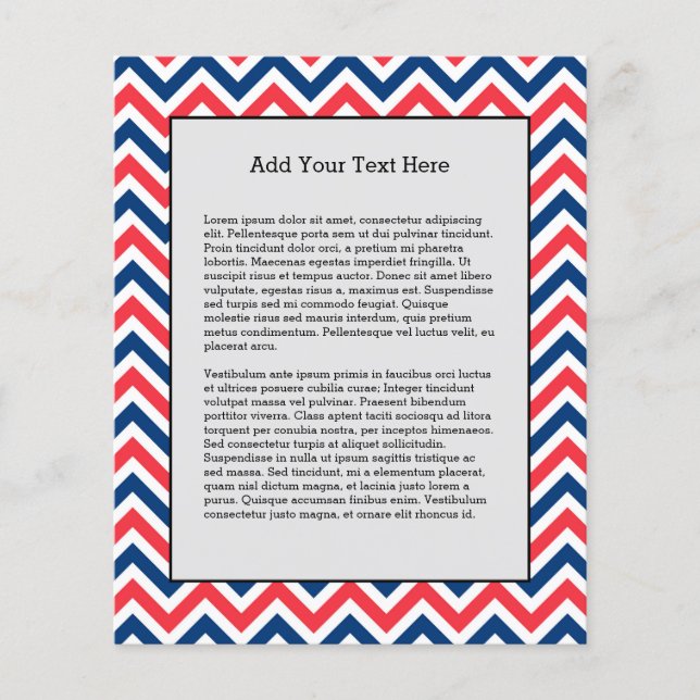 Red Blue White Zig Zag Lines Geometric Baseball Flyer (Vorne)