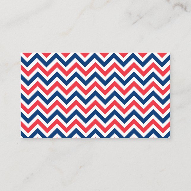 Red Blue White Zig Zag Lines Geometric Baseball Visitenkarte (Vorderseite)