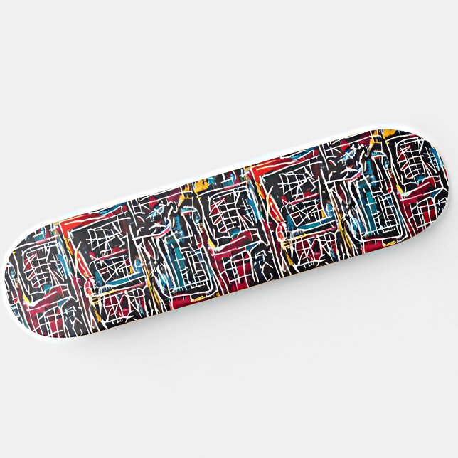 Red Blue Yellow Graffiti Skateboard (Von Creator hochgeladen)