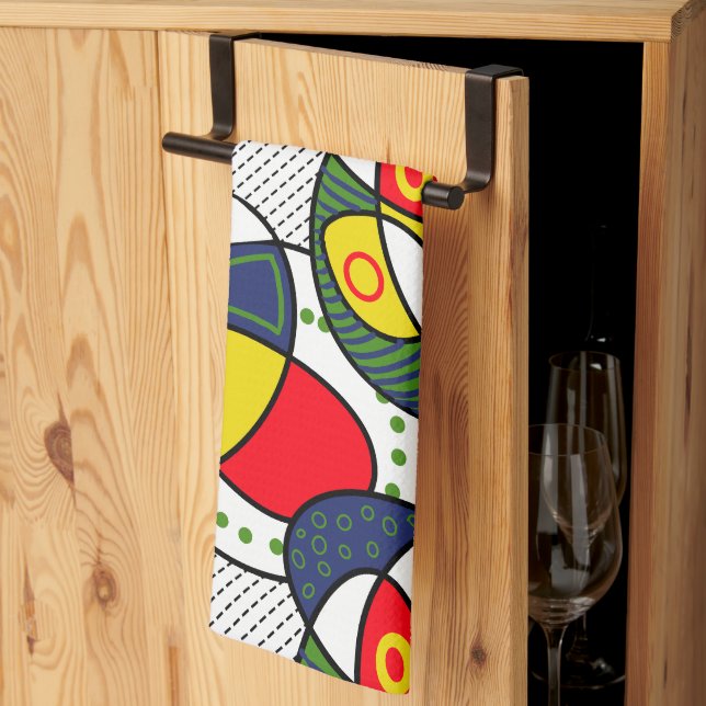 Red Blue Yellow Green Beach Ball Geschirrtuch (Drittel gefaltet)