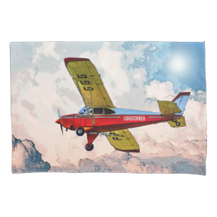 Red Blue Yellow Personal Aircraft mit Ihrem Namen Kissenbezug