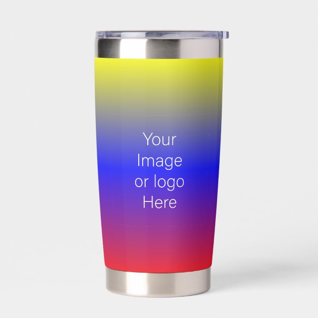 Red Blue Yellow Traveler Gradient Personalize Thermobecher (Links)